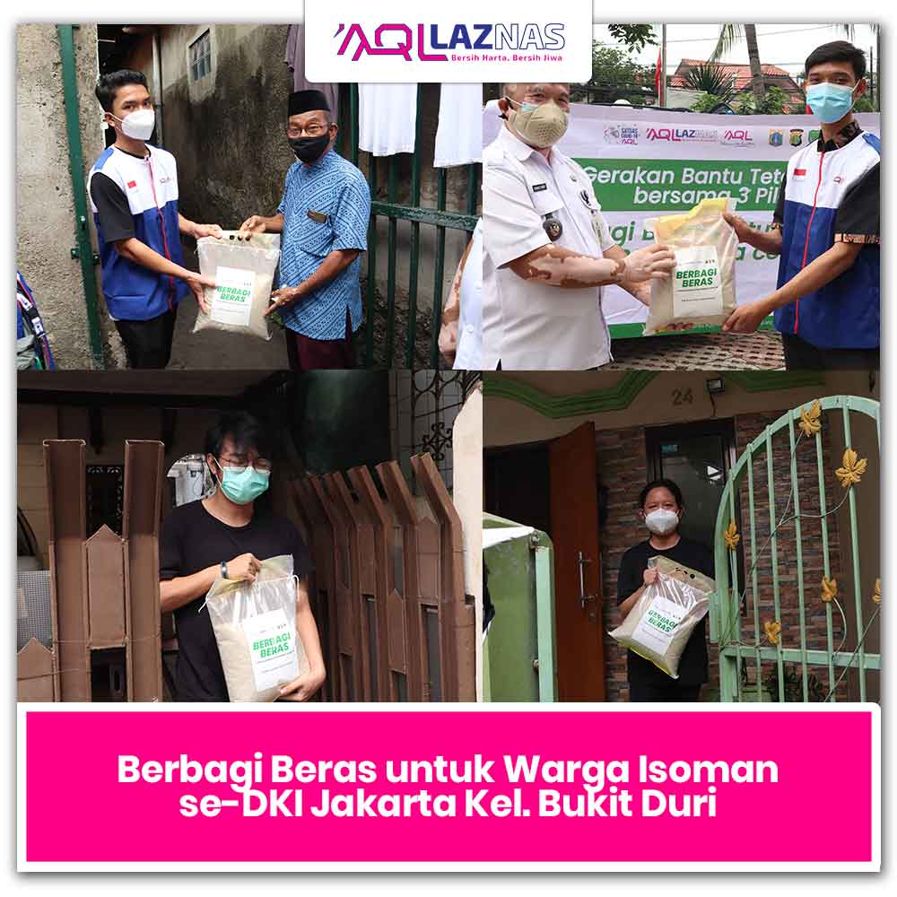 Laznas AQL Berbagi 105Kg Beras Kepada Saudara Yang Terpapar Covid-19